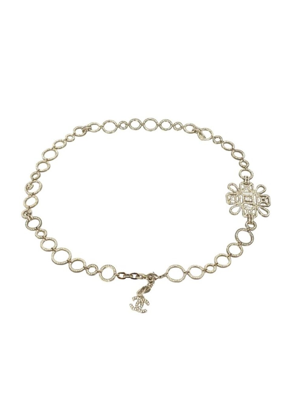Chanel Belt Silver Chain CC Logo